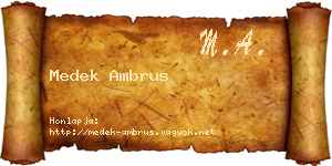 Medek Ambrus névjegykártya